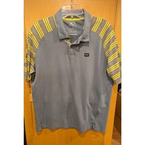 Oakley Polo Shirt Mens Large Short Sleeve Regular Fit Stripes‎ Tailored Fit